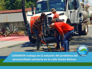 CORAMON trabaja en la soluci&oacute;n del problema del alcantarillado sanitario en la calle Sim&oacute;n Bol&iacute;var